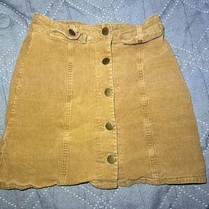 Corduroy Button-Up Mini Skirt